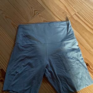 light blue lululemon biker shorts